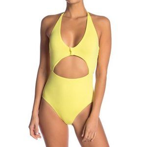 VYB One Piece yellow cut out strappy swimsuit